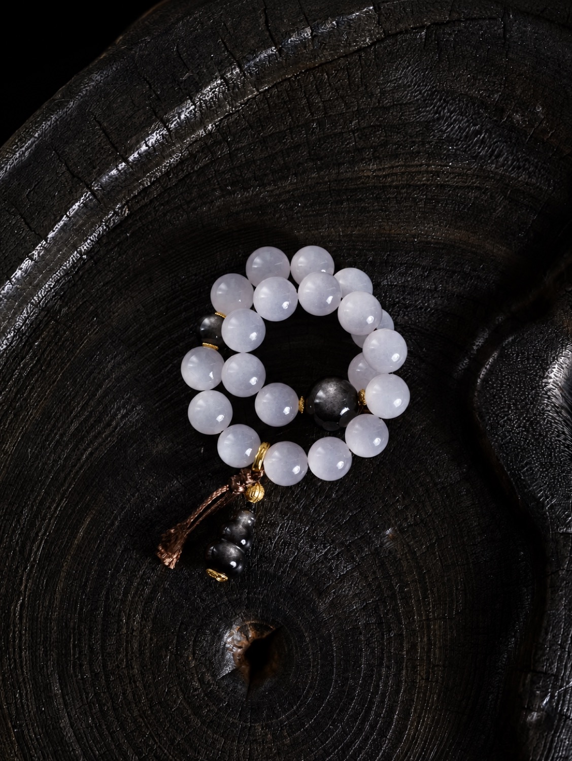 No. 12, Milk-white, one dark bead